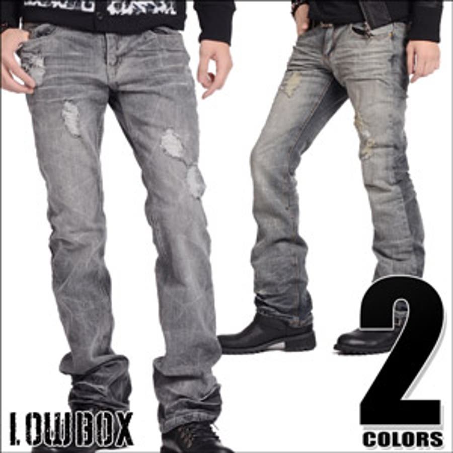 ◇Lowbox ダメージブーツカットデニムパンツ◇お兄系 Men[品番