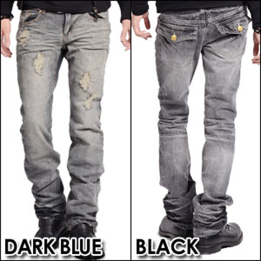 ◇Lowbox ダメージブーツカットデニムパンツ◇お兄系 Men[品番