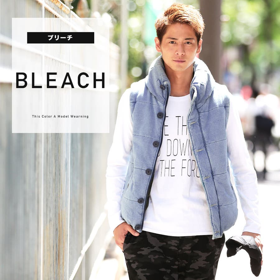 ◇roshell(ロシェル)RSニットデニム中綿ベスト◇ダウンベスト 中綿