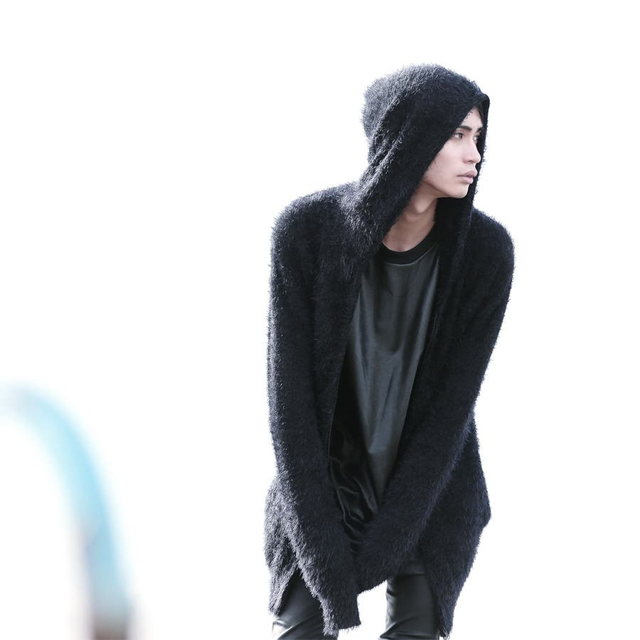 ◇SEANA フェザーヤーンロングZIPパーカー◇パーカー ヴィジュアル系