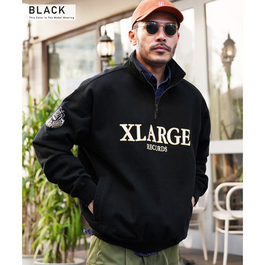 XLARGE 全2色 エクストララージ ハーフジップスウェット