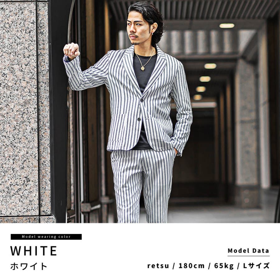 【ホワイト(03)】セットアップ メンズ スーツ[品番：JR000006718 