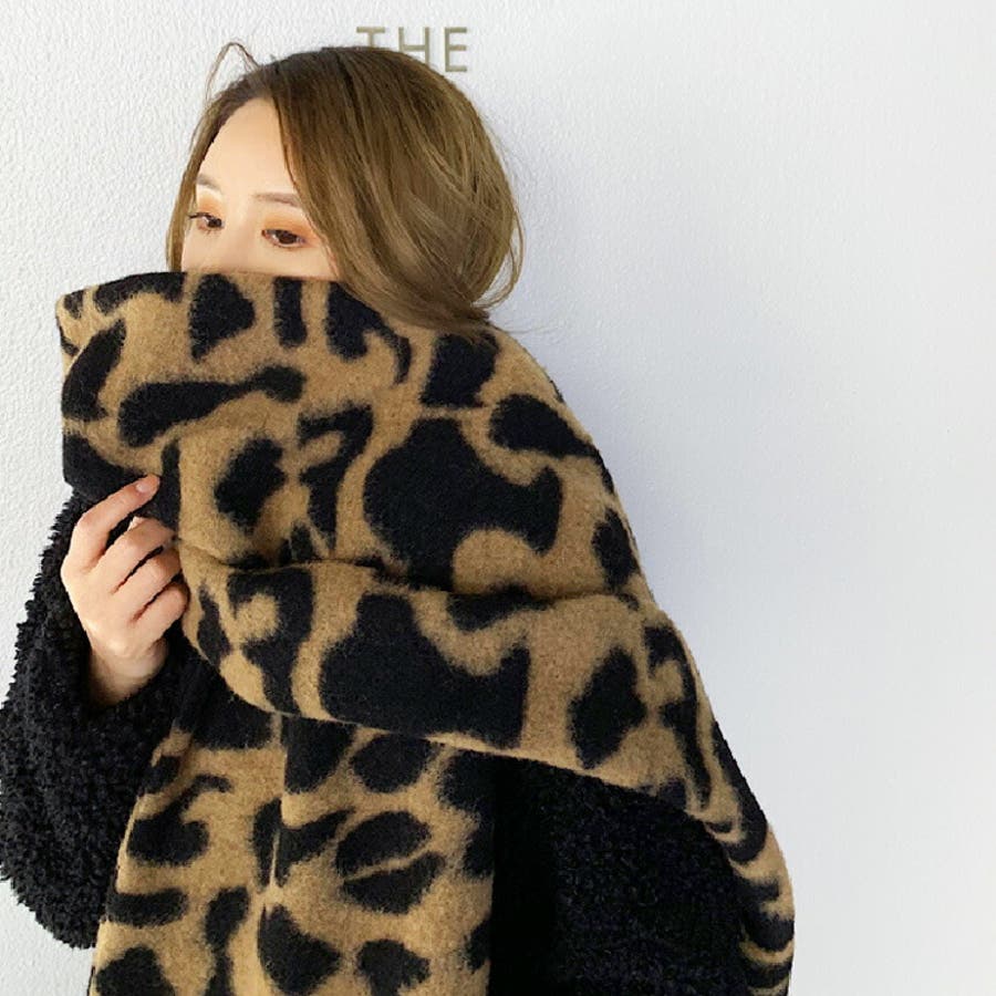 レオパード柄マフラー ストール プレゼント[品番：JSFW0009166