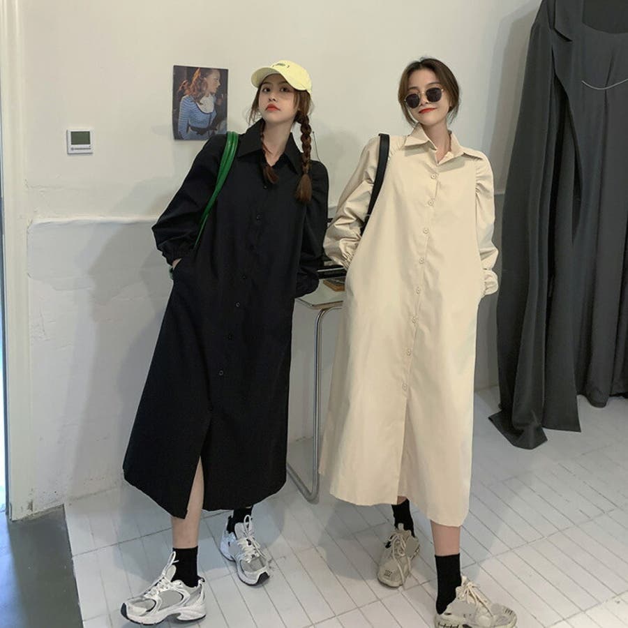 【中古】 シャツワンピース 全2色 ウエストリボン[品番：JSFW0008195]｜JS ロングワンピース+マキシワンピース