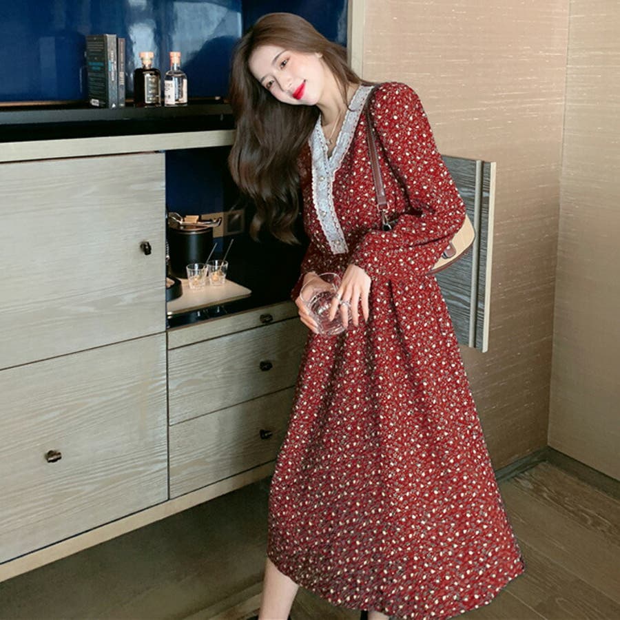 小花柄ワンピース 全2色 刺繍[品番：JSFW0008735]｜JS FASHION（ジェー 