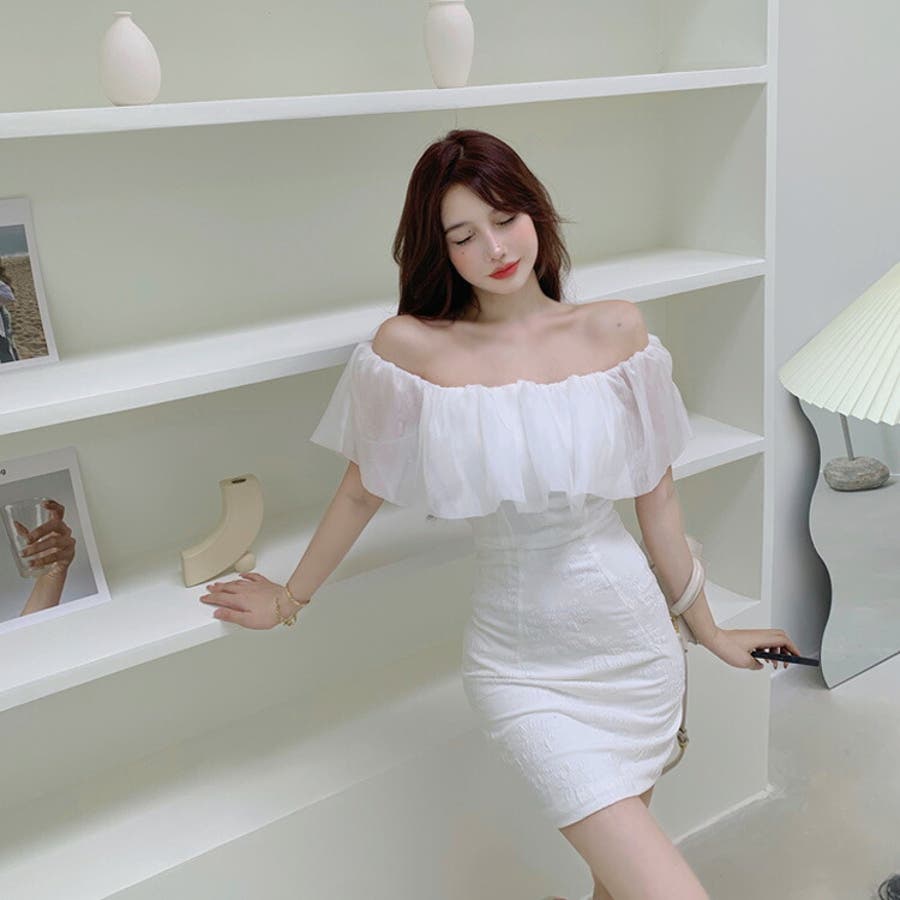 パーティードレス フリルオフショルダーワンピース ミニワンピース[品番：JSFW0008788]｜JS  FASHION（ジェーエスファッション）のレディースファッション通販｜SHOPLIST（ショップリスト）