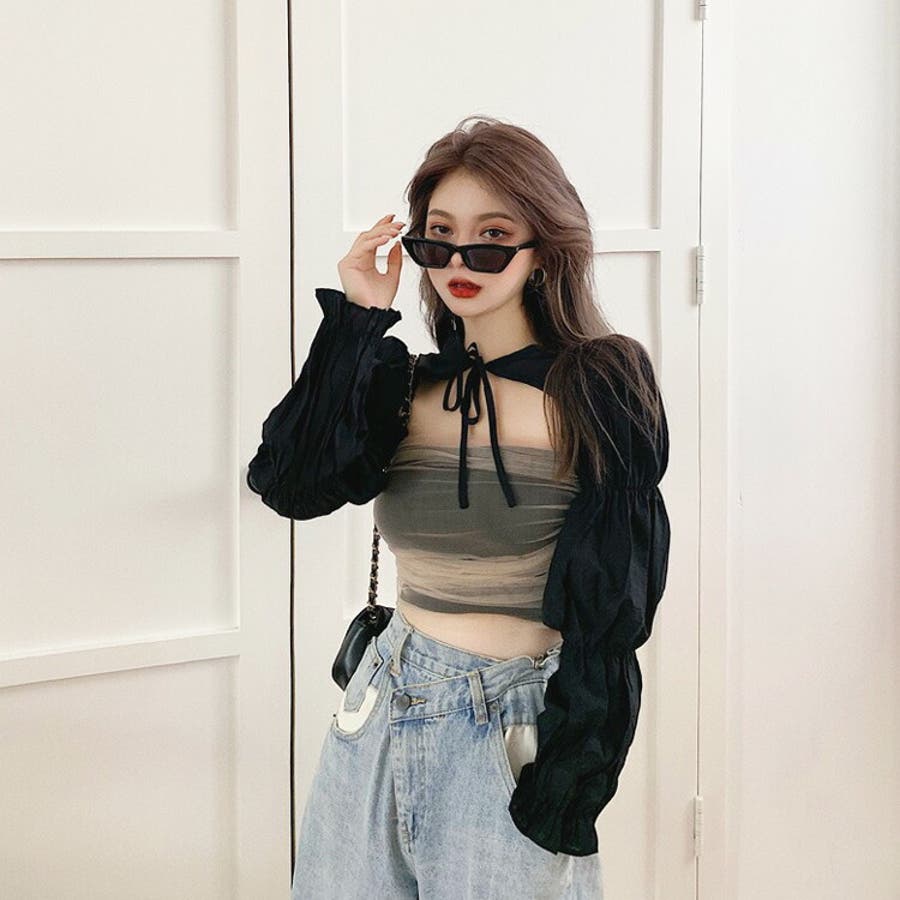 超ショート丈トップス ベアトップとボレロ風クロップド丈トップス2点セット[品番：JSFW0009281]｜JS  FASHION（ジェーエスファッション）のレディースファッション通販｜SHOPLIST（ショップリスト）