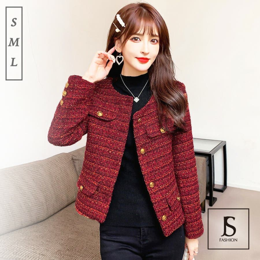 【海外輸入】 ツイード FASHION 春[品番：JSFW0009182]｜JS ジャケット ジャケット・アウター