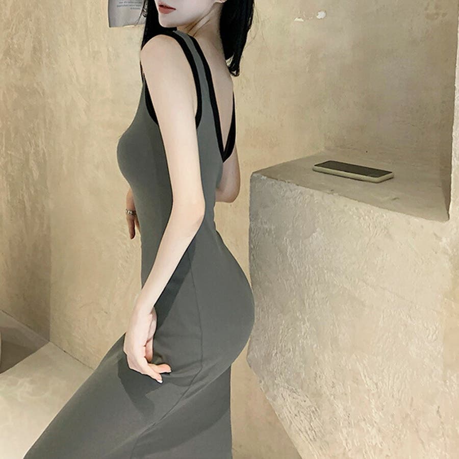 タイトワンピース 配色 前後2WAY[品番：JSFW0009397]｜JS