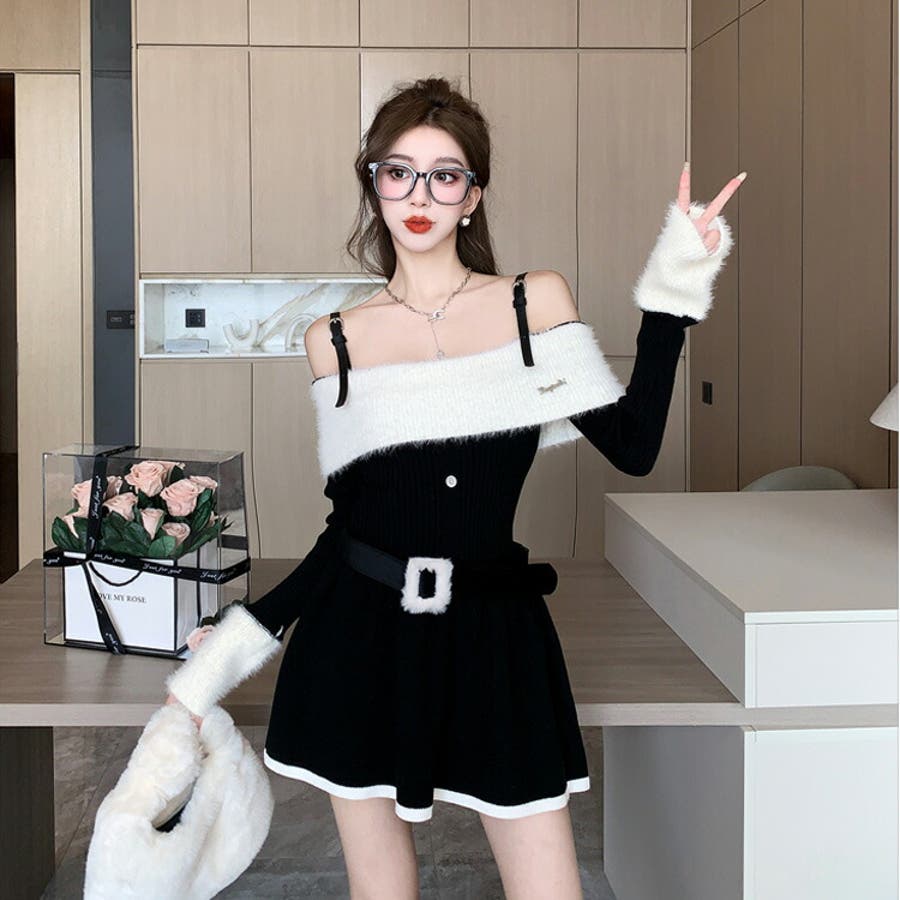 オープンショルダー ニットワンピース オフショルダー[品番：JSFW0012299]｜JS  FASHION（ジェーエスファッション）のレディースファッション通販｜SHOPLIST（ショップリスト）