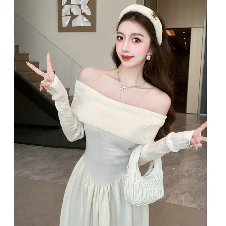 オフショルダー ニットワンピース 全3色[品番：JSFW0012337]｜JS  FASHION（ジェーエスファッション）のレディースファッション通販｜SHOPLIST（ショップリスト）