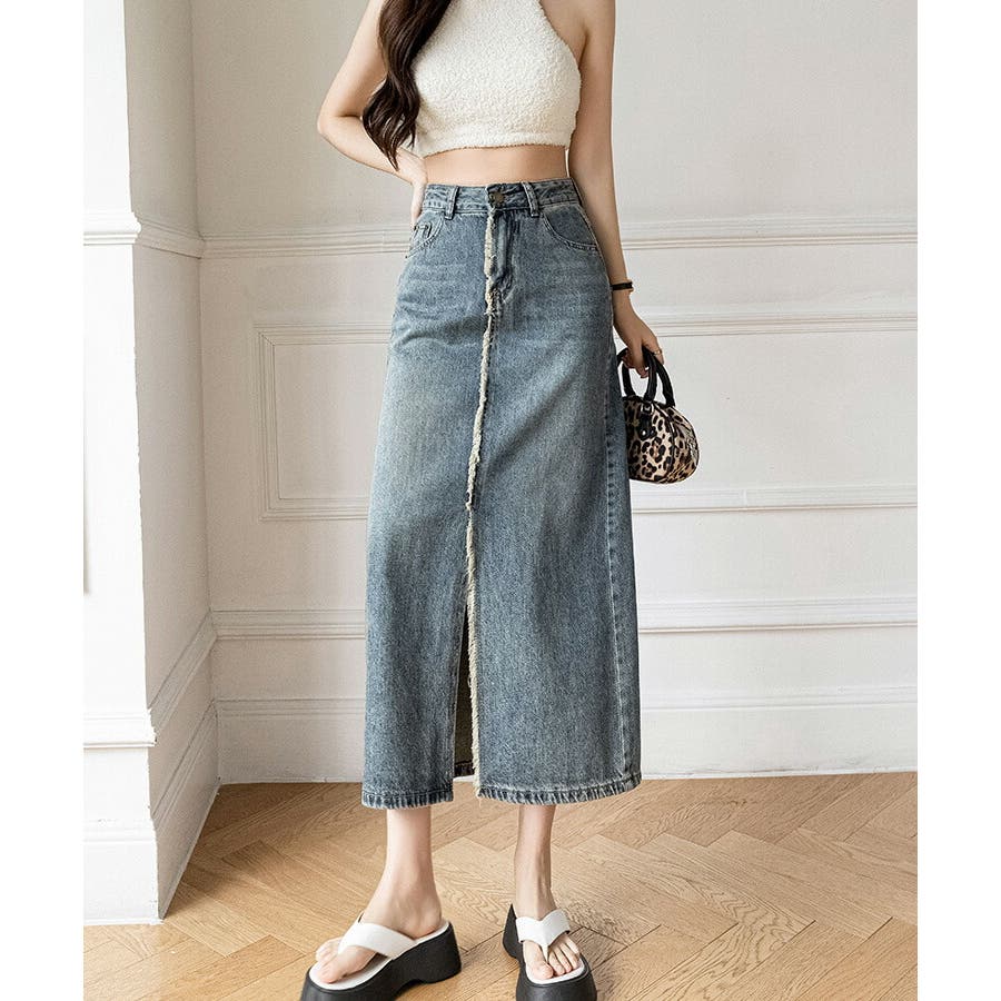 デニムスカート フロントスリット ロングスカート[品番：JSFW0010099]｜JS  FASHION（ジェーエスファッション）のレディースファッション通販｜SHOPLIST（ショップリスト）