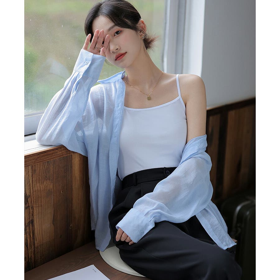 COCOMOMO ブラウス シャツ 「10色展開」 シャーリング シアー