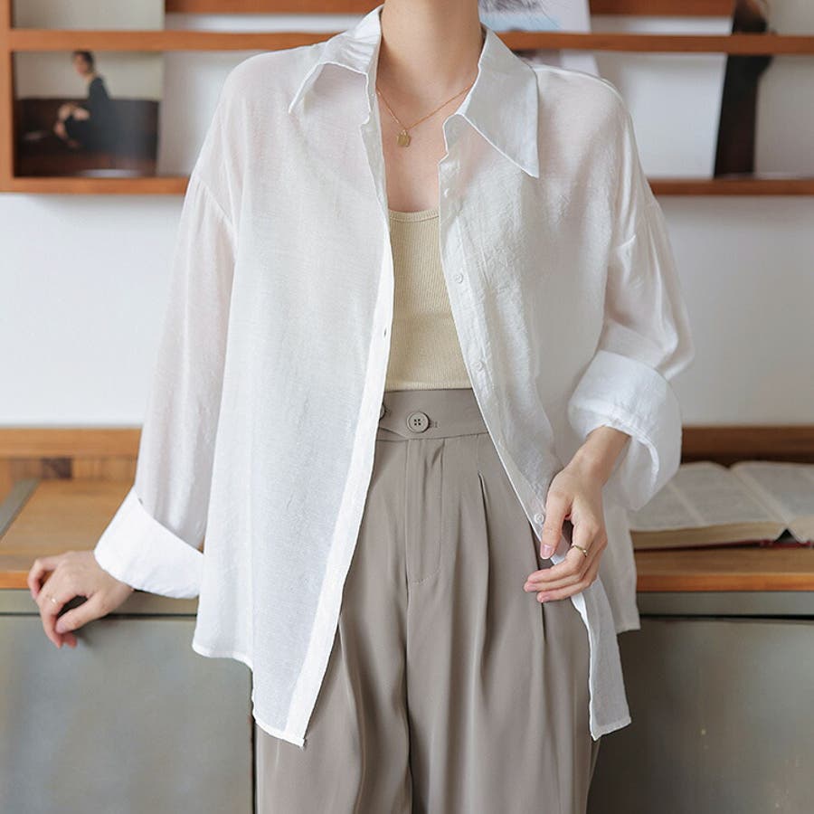 COCOMOMO ブラウス シャツ 「10色展開」 シャーリング シアー