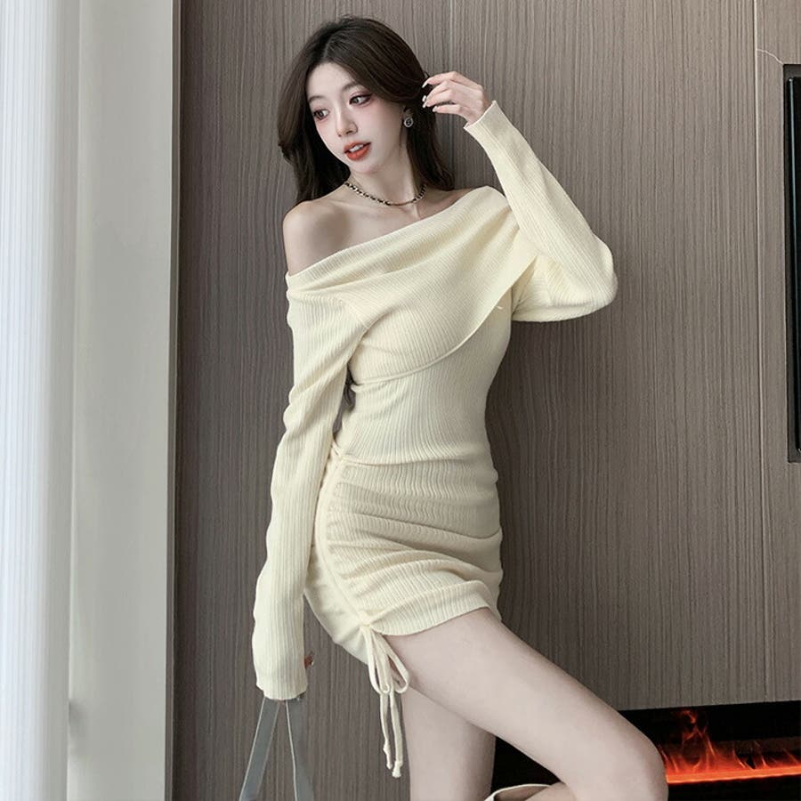 オフショルダー ニットワンピース 全3色[品番：JSFW0011197]｜JS  FASHION（ジェーエスファッション）のレディースファッション通販｜SHOPLIST（ショップリスト）