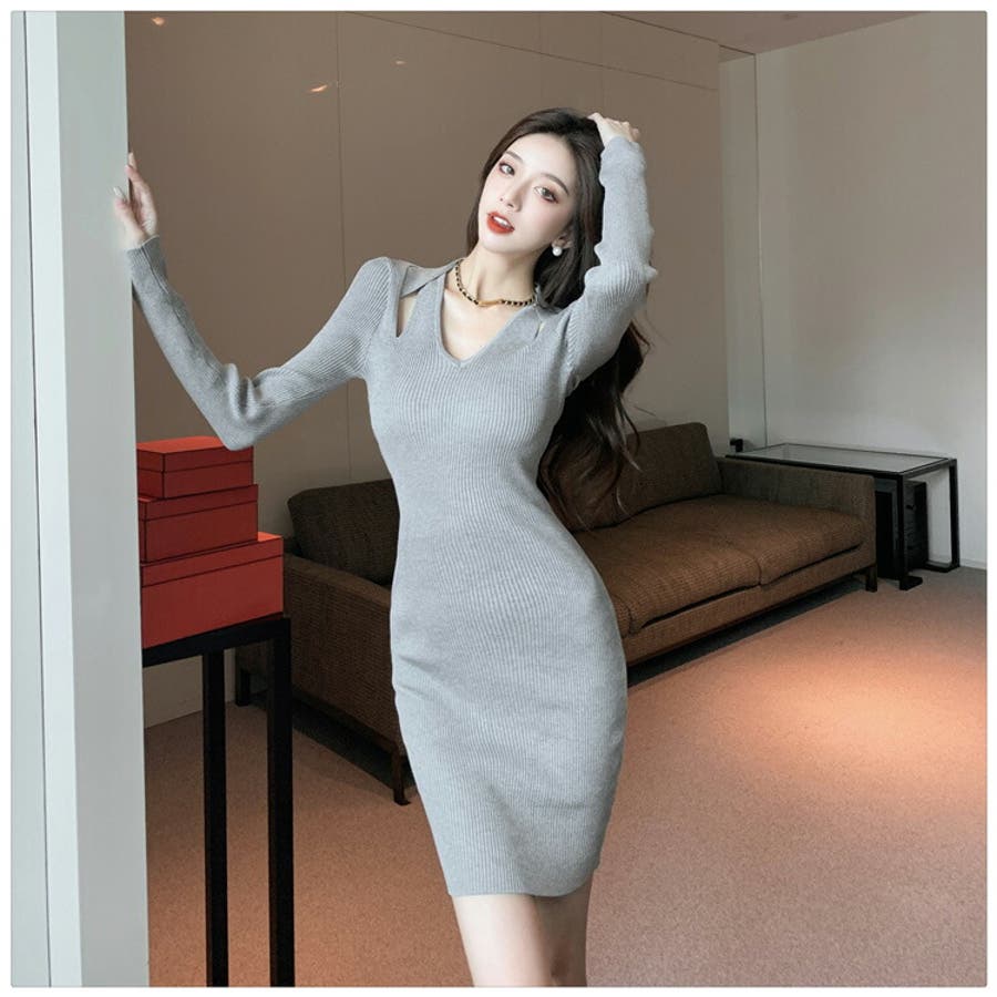 ニットワンピース 全3色 タイトワンピ[品番：JSFW0011891]｜JS  FASHION（ジェーエスファッション）のレディースファッション通販｜SHOPLIST（ショップリスト）