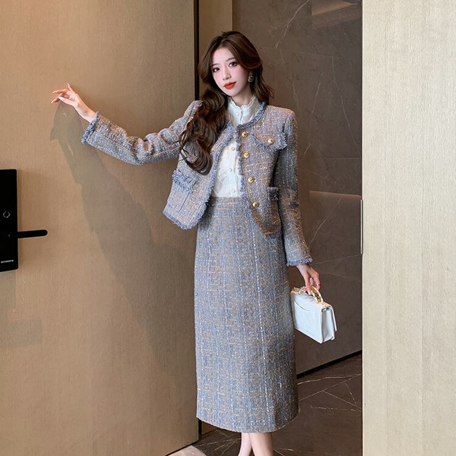 驚きの値段での商品をすべて ツイード FASHION 全2色[品番：JSFW0011823]｜JS セットアップ スーツ・フォーマル・ドレス