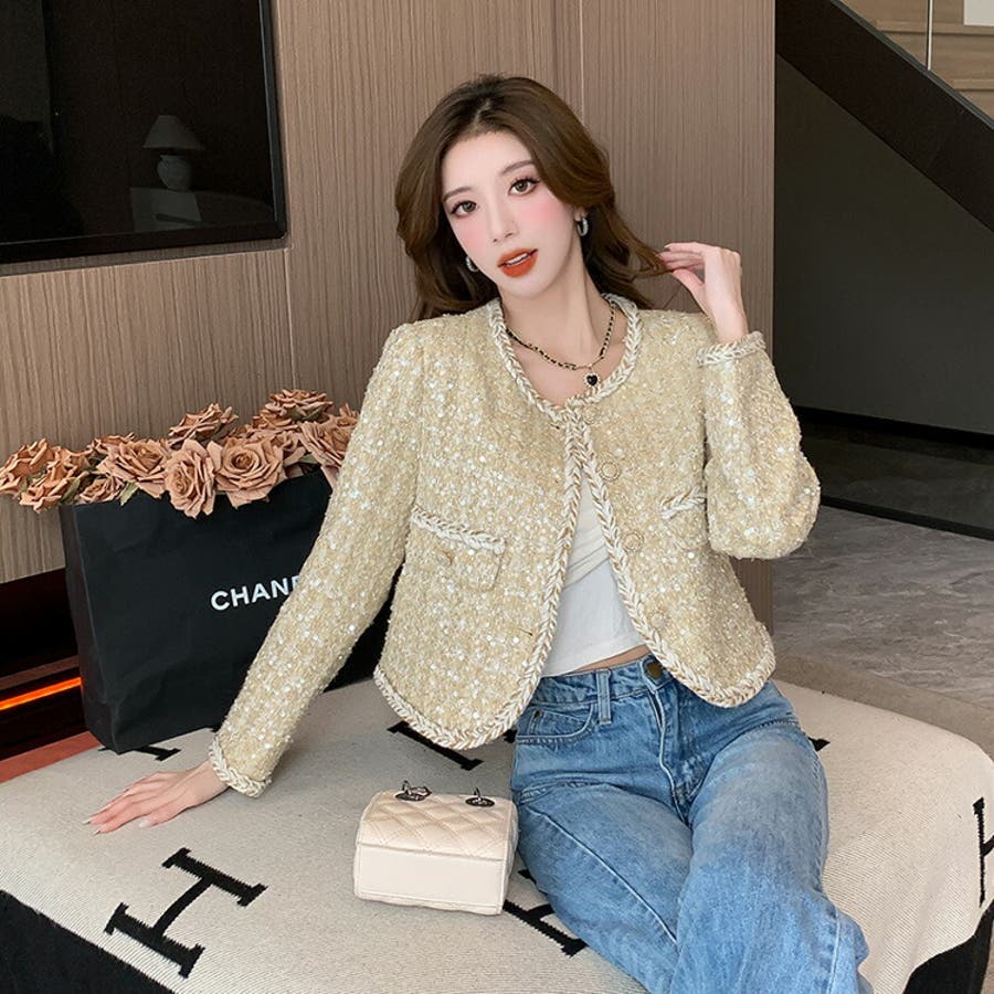 ツイードジャケット 全2色 スパンコール[品番：JSFW0011826]｜JS  FASHION（ジェーエスファッション）のレディースファッション通販｜SHOPLIST（ショップリスト）