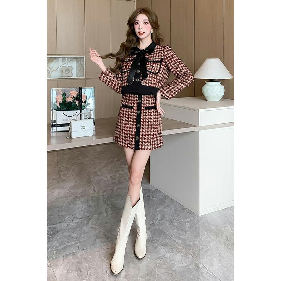 ツイード セットアップ 千鳥柄[品番：JSFW0011831]｜JS  FASHION（ジェーエスファッション）のレディースファッション通販｜SHOPLIST（ショップリスト）