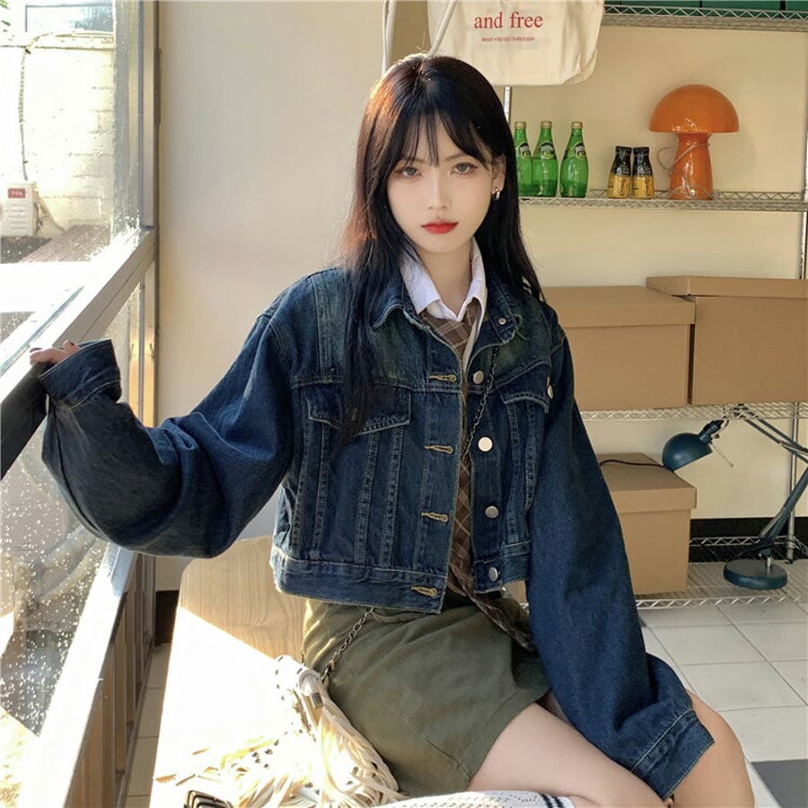 ショート丈 デニムジャケット 長袖[品番：JSFW0011850]｜JS