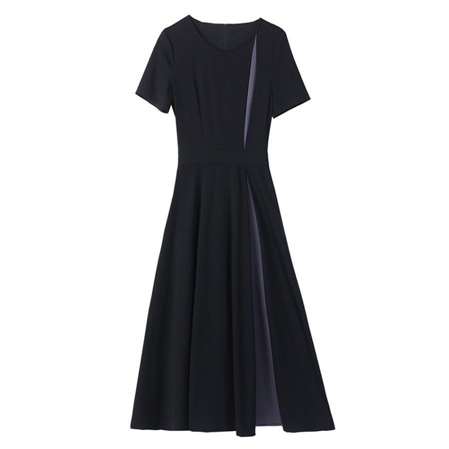 Aライン ワンピース バイカラー[品番：JSFW0010376]｜JS FASHION