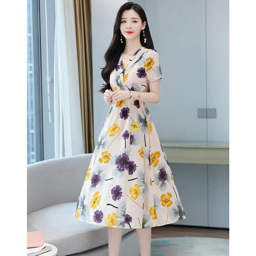 全国どこでも送料無料！ 花柄 FASHION Aライン[品番：JSFW0010219]｜JS ワンピース ワンピース
