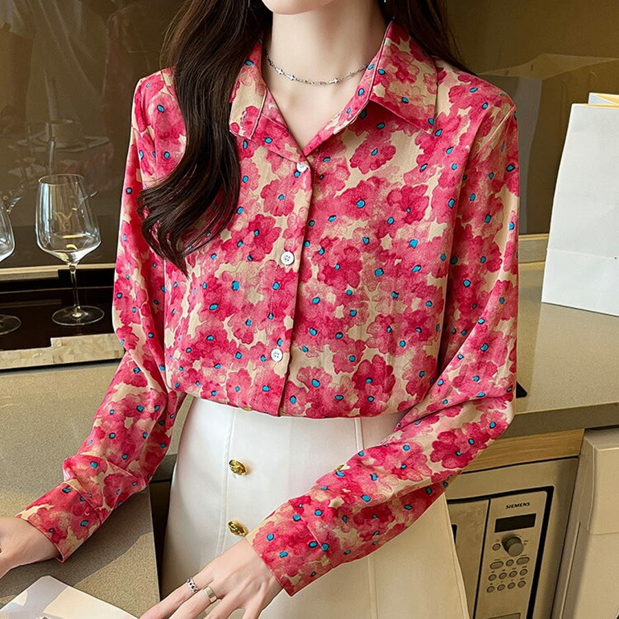 お気に入り 柄シャツ FASHION（ジェー 花柄[品番：JSFW0012759]｜JS 全2色 トップス