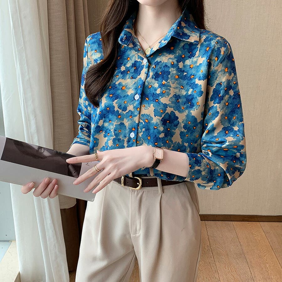注目 柄シャツ 全2色 花柄[品番：JSFW0012759]｜JS FASHION（ジェー トップス