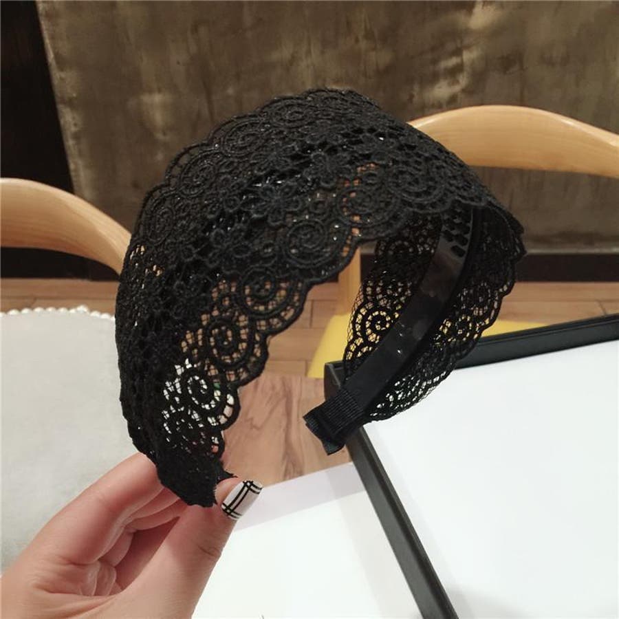 レース カチューシャ 幅広[品番：JSFW0014600]｜JS FASHION（ジェー