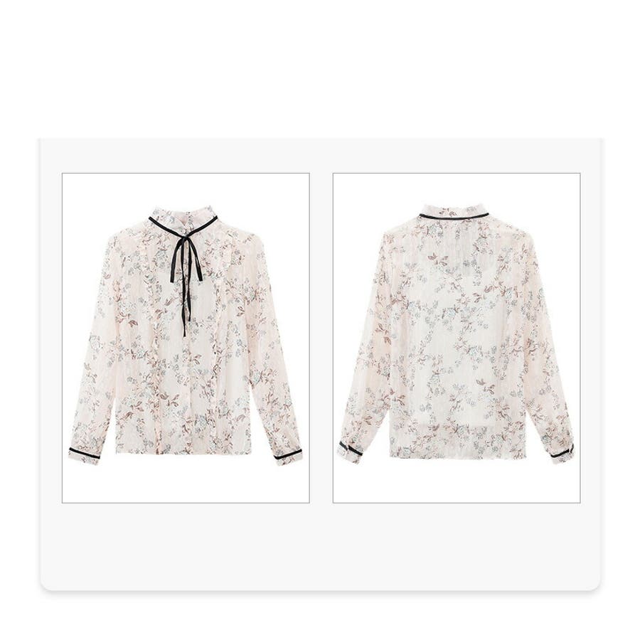 花柄ブラウス シースルー シアーブラウス[品番：JSFW0013241