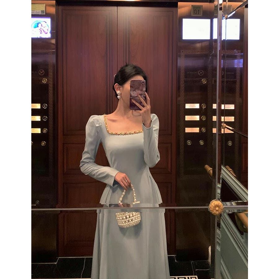 Safiyaa Desta スクエアネック ロング ドレス 関税込み Safiyaa Desta スクエアネック ロング ドレス 関税込み (Safiyaa