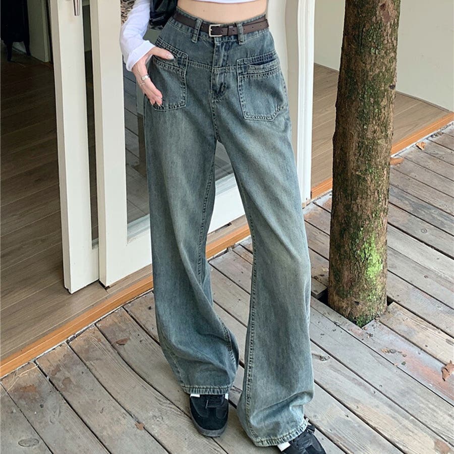 デニムパンツ ワイド ストレート[品番：JSFW0012899]｜JS  FASHION（ジェーエスファッション）のレディースファッション通販｜SHOPLIST（ショップリスト）