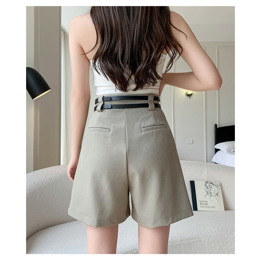 ショートパンツ 全2色 ダブルベルト