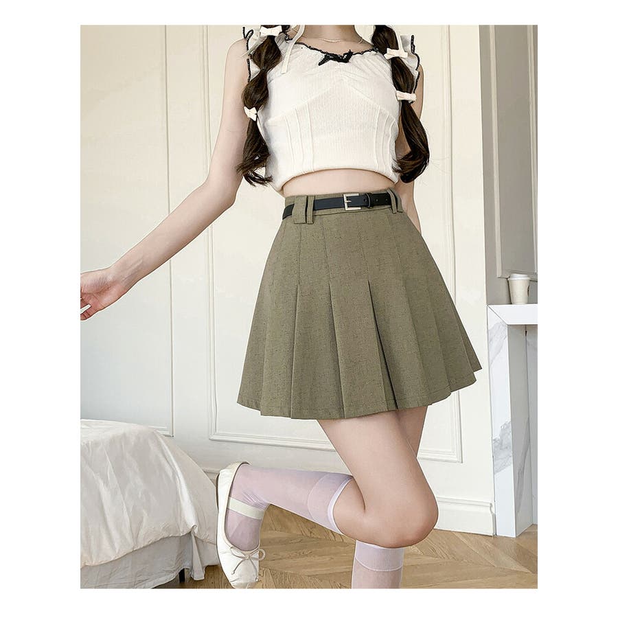 プリーツスカート 全3色 ベルト付き[品番：JSFW0013371]｜JS