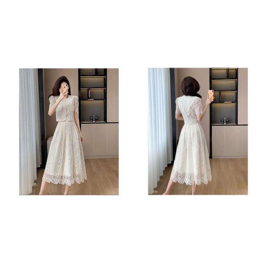 新品⭐️アンタイトル レースセットアップ M ブラウス スカート