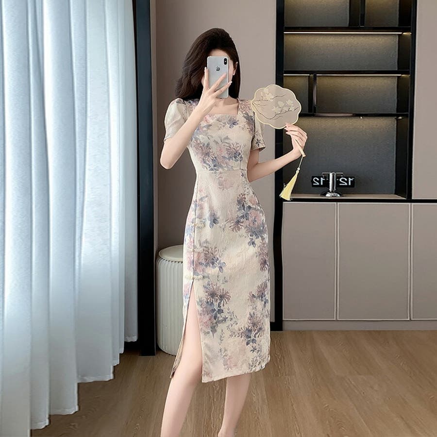 花柄 ワンピース 全2色[品番：JSFW0013892]｜JS FASHION（ジェー