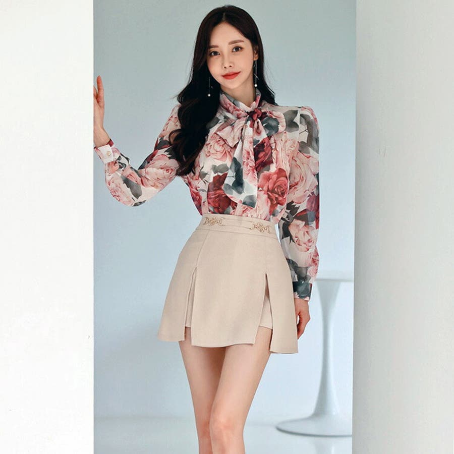 フェロユニ 美品 ミニスカート 花柄 カラフル 【M】 日本製 土臭