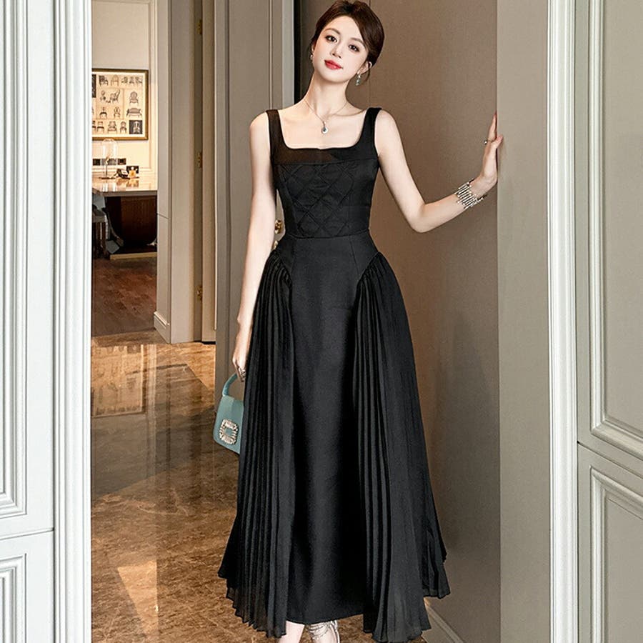 Aラインワンピ パーティードレス ノースリーブ[品番：JSFW0013994]｜JS