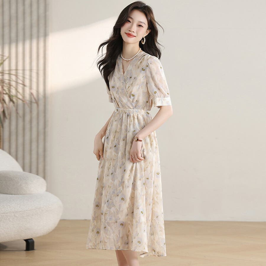 口コミ・レビューで人気商品を探そう 花柄 ワンピース シフォン[品番：JSFW0014083]｜JS FASHION ワンピース