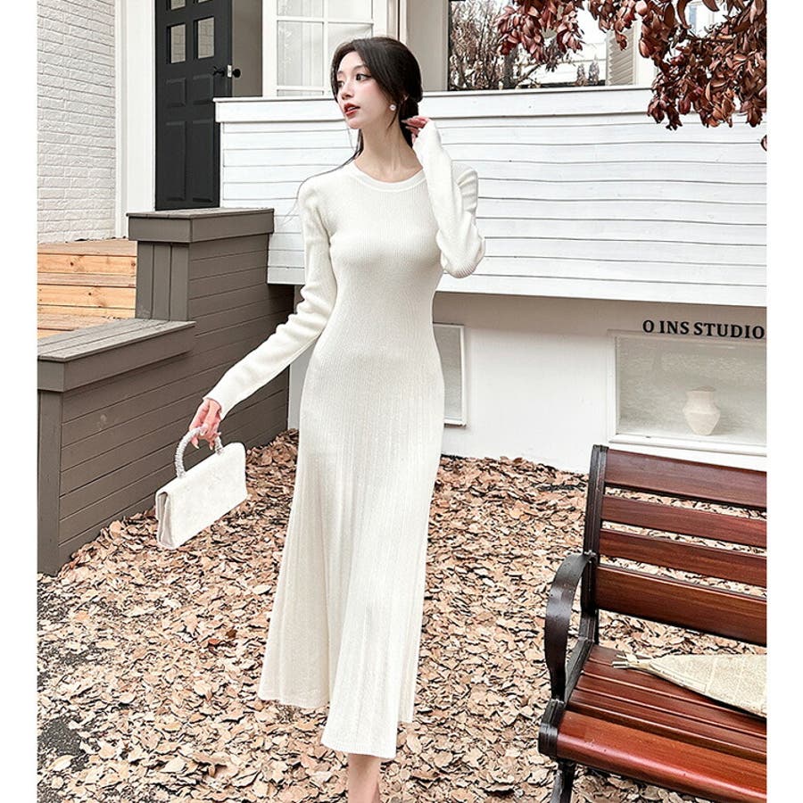 just joy ジャストジョイ ロングジレ ニットワンピース レディース