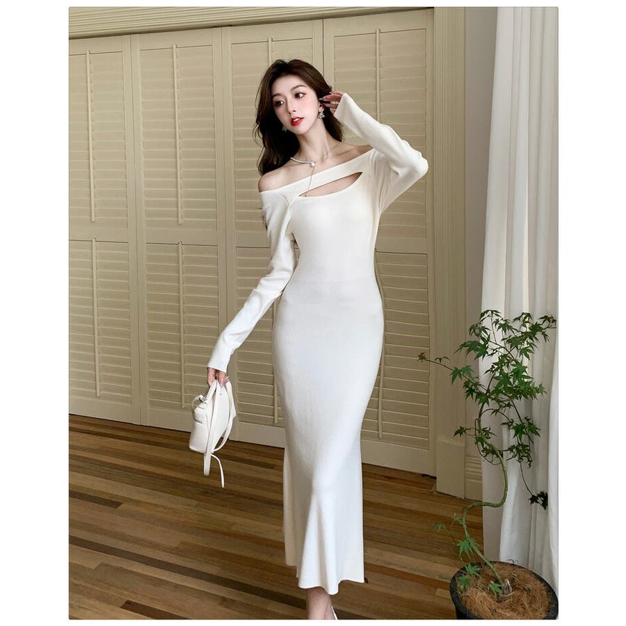 オフショルダー ニットワンピース 全3色[品番：JSFW0014164]｜JS  FASHION（ジェーエスファッション）のレディースファッション通販｜SHOPLIST（ショップリスト）