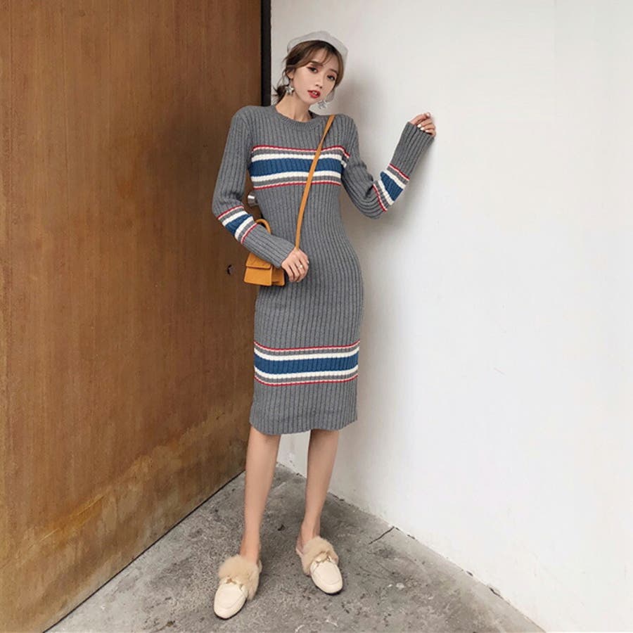 BEAMS OUTLET｜PURPLE LABEL / ボーダーニット ワンピース
