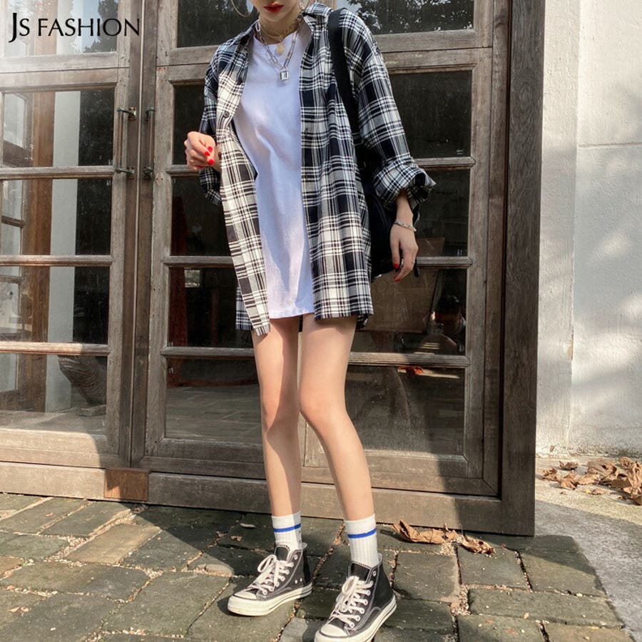 シャツトップス チェック柄 オーバーサイズ 品番 Jsfw Js Fashion ジェーエスファッション のレディースファッション 通販 Shoplist ショップリスト