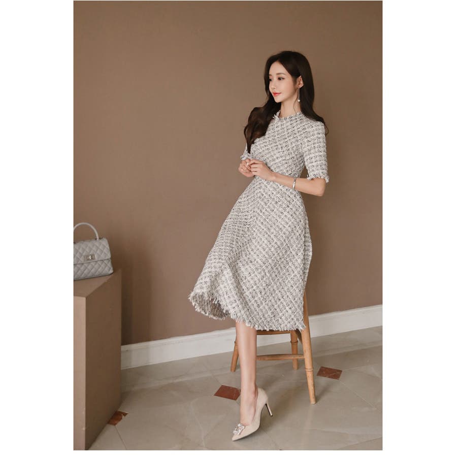 ワンピース ツイード風 半袖 品番 Jsfw Js Fashion ジェーエスファッション のレディースファッション通販 Shoplist ショップリスト