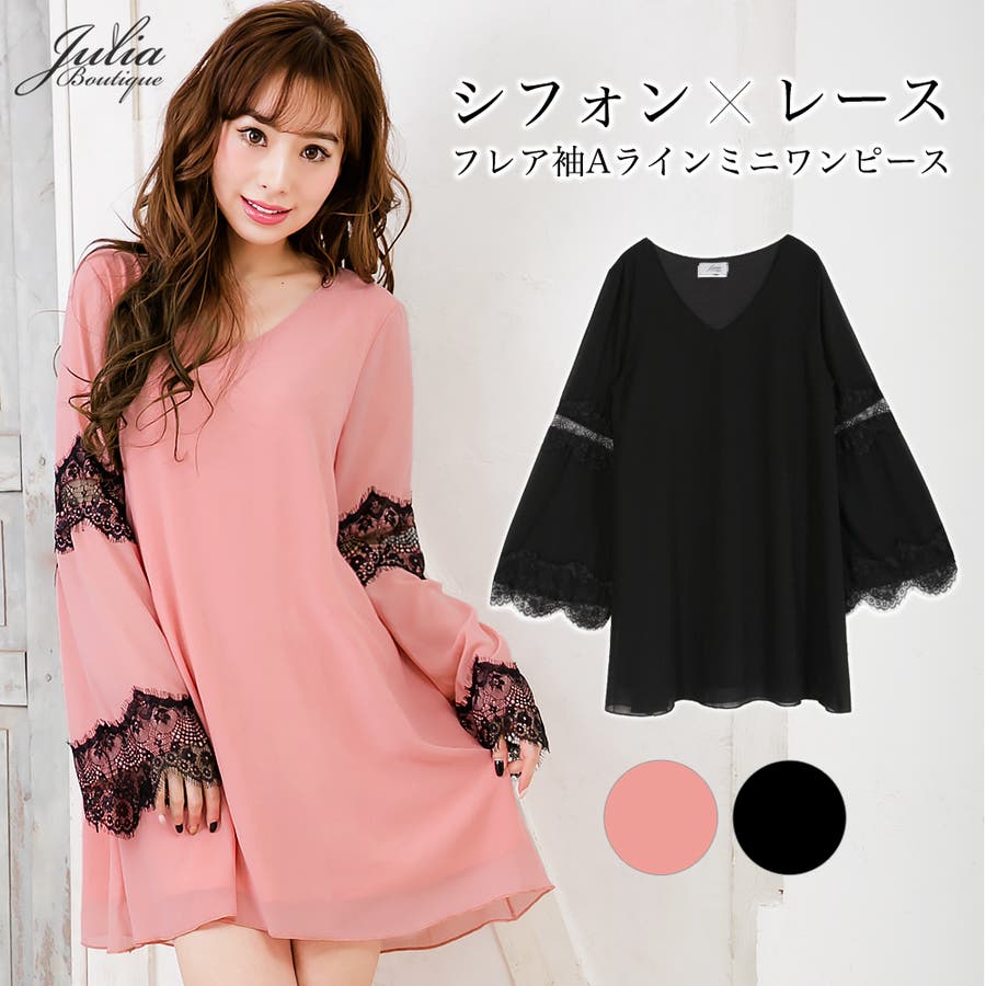 レースと透け感で差を付ける レース シフォン素材aラインミニワンピース 品番 Ba Julia Boutique ジュリアブティック のレディースファッション通販 Shoplist ショップリスト