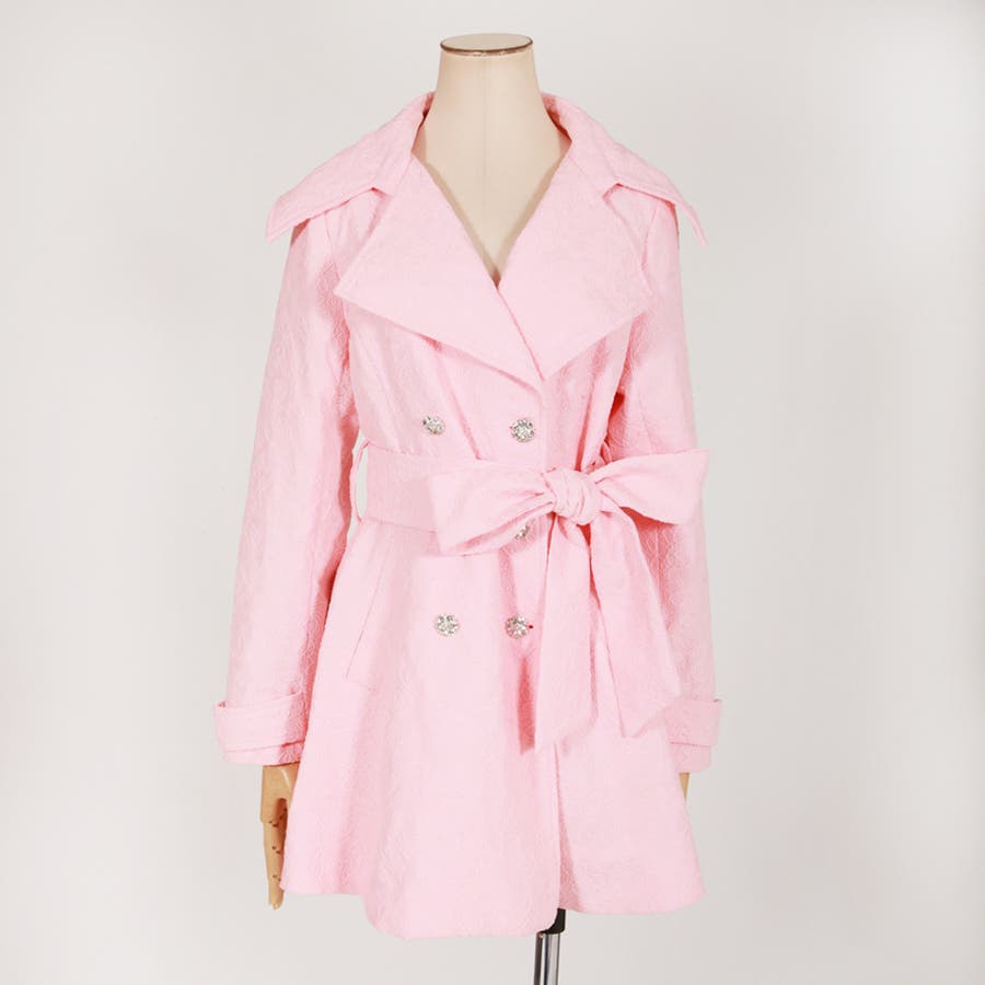 DRESSCAMP - ドレスキャンプ ビジューフリルトレンチコート 美品