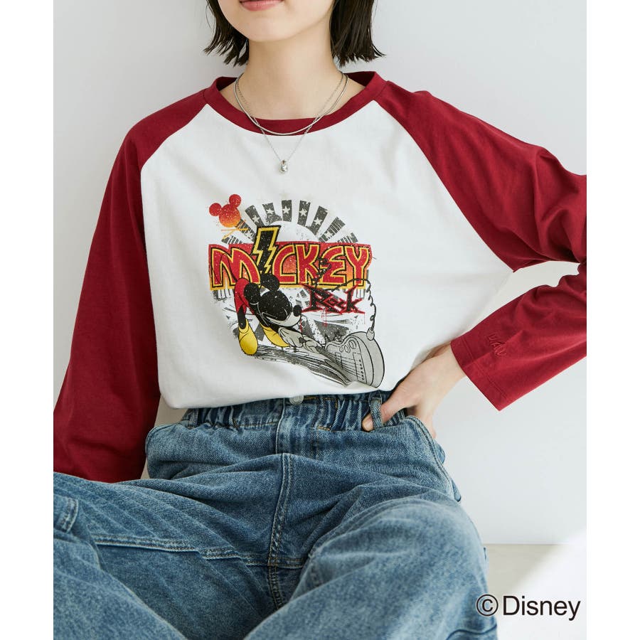 【ディズニー】ミッキー/ラグランロングTシャツ【WEB限定】[品番 