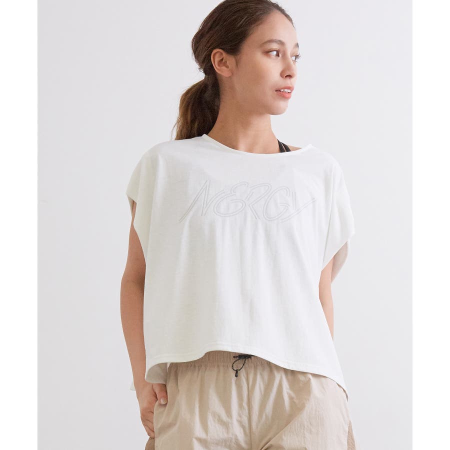 UV＆接触冷感 ロゴプリントボクシーTシャツ[品番：NGOW0015555]｜NERGY 