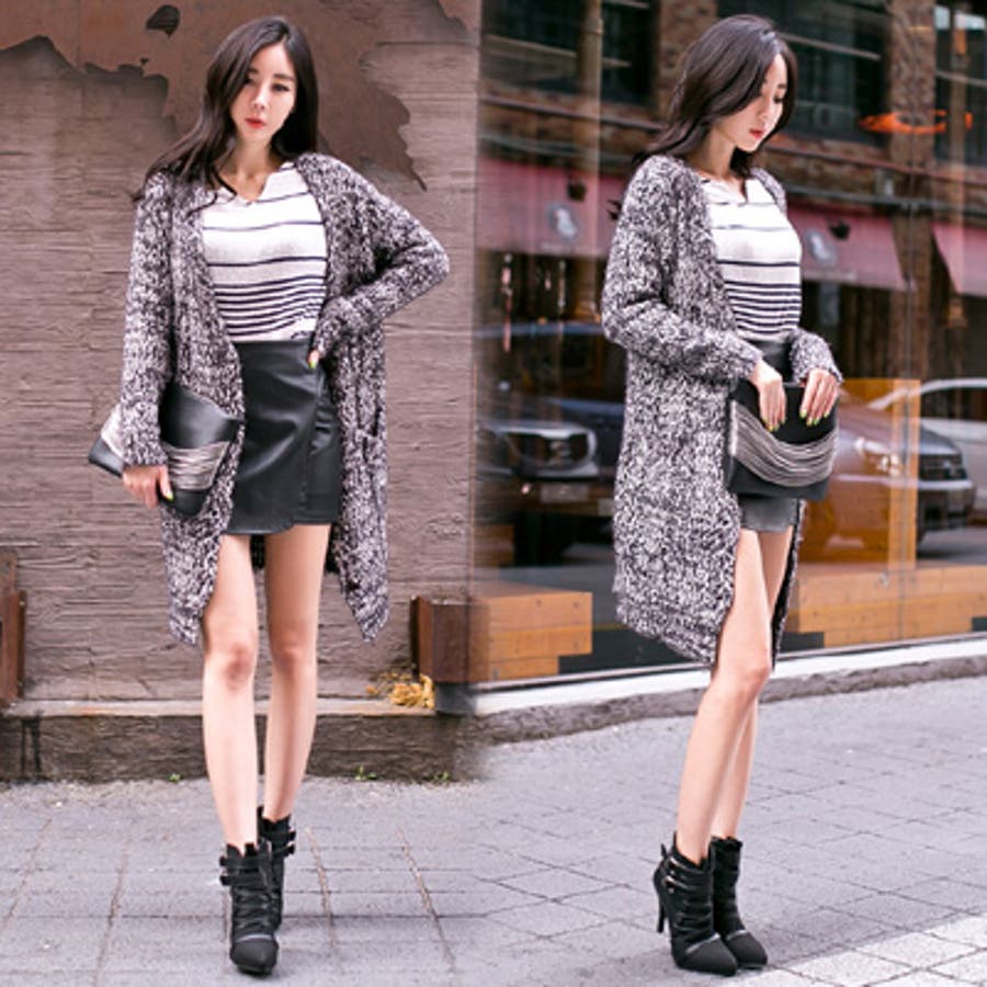 ミックスカラーの色合いでコーデをカジュアルに ミックスニット ロングカーディガン 品番 Kw Kawaicat カワイキャット のレディースファッション通販 Shoplist ショップリスト