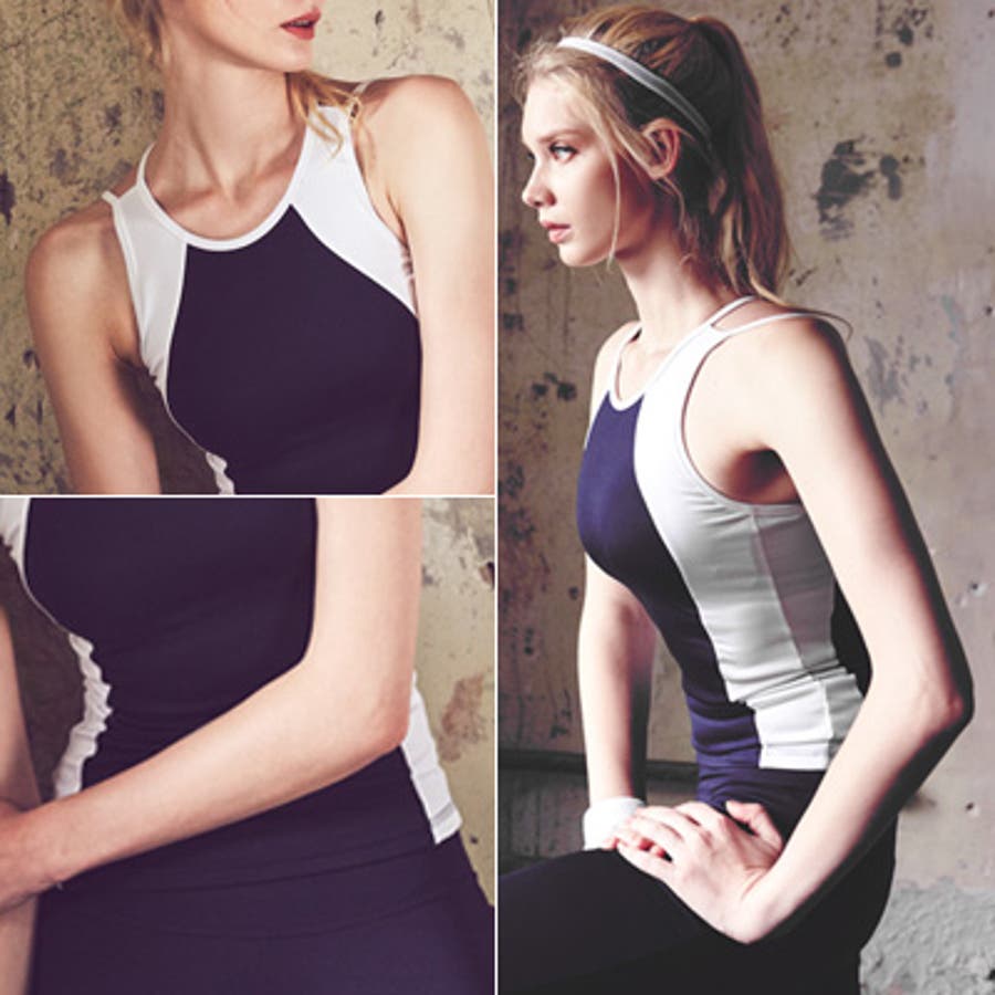 背中のX字デザインがセクシー♪バッククロススリムタンクトップ